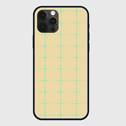 Чехол для iPhone 12 Pro Max Color beige green crosses, цвет: 3D-черный