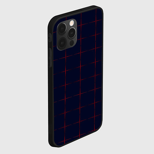 Чехол iPhone 12 Pro Max Color dark blue red crosses / 3D-Черный – фото 2