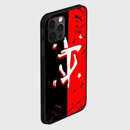 Чехол iPhone 12 Pro Max Doom текстура краски / 3D-Черный – фото 2