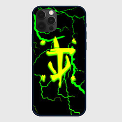 Чехол для iPhone 12 Pro Max Doom кислотный шторм молнии, цвет: 3D-черный
