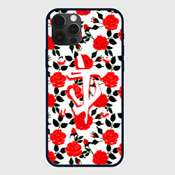 Чехол для iPhone 12 Pro Max Doom розы, цвет: 3D-черный