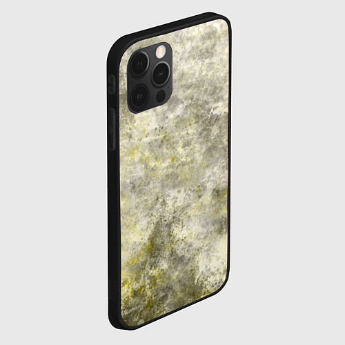 Чехол iPhone 12 Pro Max Абстракция - yellow acidic liquid / 3D-Черный – фото 2