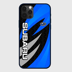 Чехол для iPhone 12 Pro Max Subaru - синий, цвет: 3D-черный