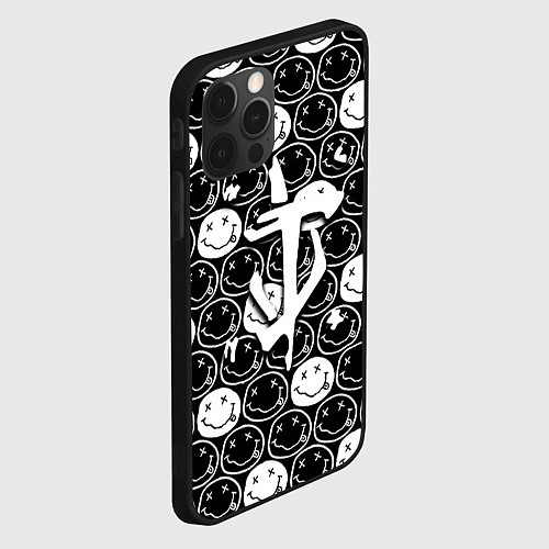 Чехол iPhone 12 Pro Max Doom x nirvana pattern / 3D-Черный – фото 2