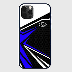 Чехол для iPhone 12 Pro Max Субару - blue sport, цвет: 3D-черный