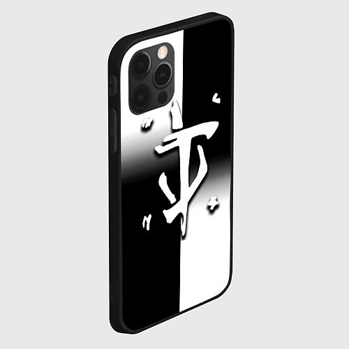 Чехол iPhone 12 Pro Max Doom black geometry / 3D-Черный – фото 2