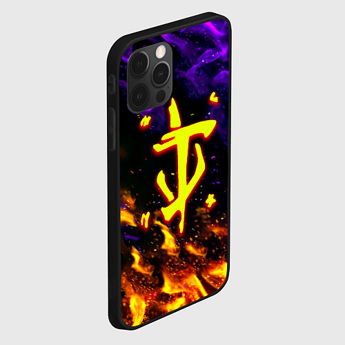 Чехол iPhone 12 Pro Max Doom огненный стиль / 3D-Черный – фото 2