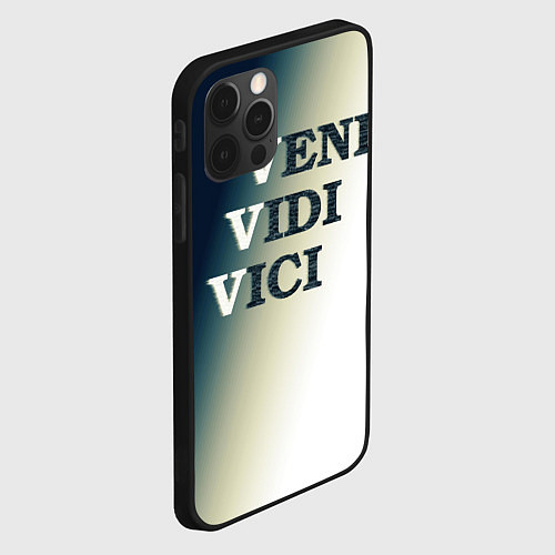 Чехол iPhone 12 Pro Max Крылатя фраза vvv - градиент / 3D-Черный – фото 2