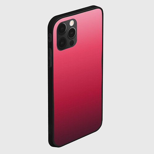 Чехол iPhone 12 Pro Max Градиент гранатовый / 3D-Черный – фото 2