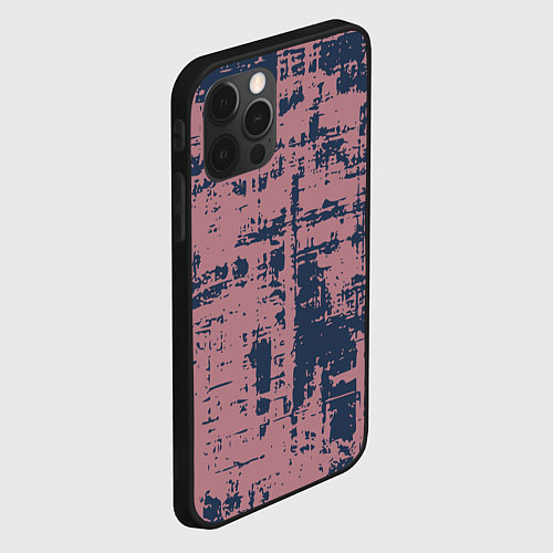 Чехол iPhone 12 Pro Max Текстура с потертостями сине-розовая / 3D-Черный – фото 2