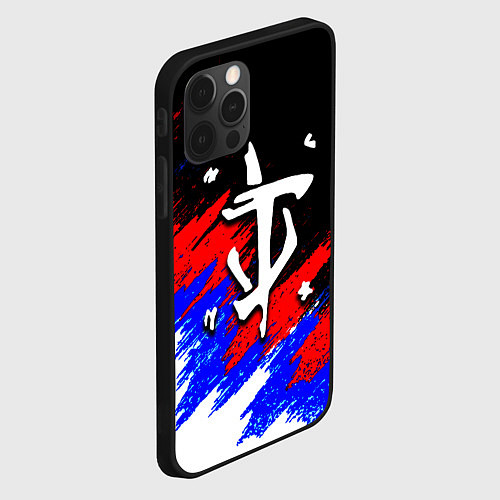 Чехол iPhone 12 Pro Max Doom триколор краски / 3D-Черный – фото 2