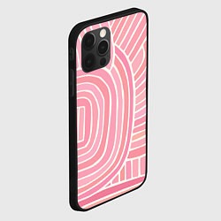 Чехол для iPhone 12 Pro Max Абстрактный узор розовый, цвет: 3D-черный — фото 2