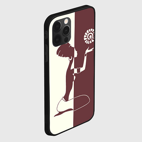 Чехол iPhone 12 Pro Max Силуэт африканки / 3D-Черный – фото 2