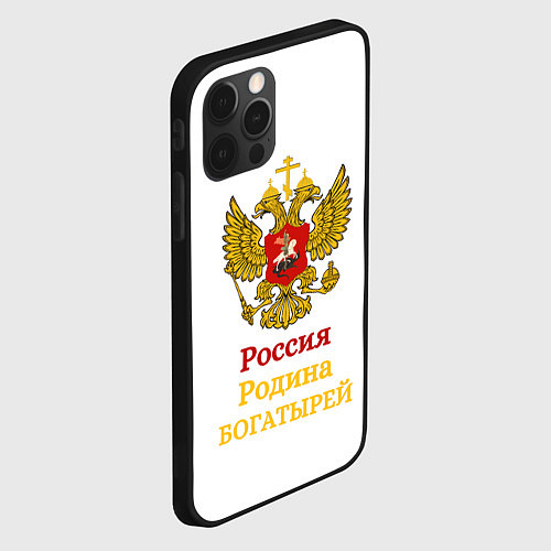 Чехол iPhone 12 Pro Max Родина богатырей желто-красный узор / 3D-Черный – фото 2