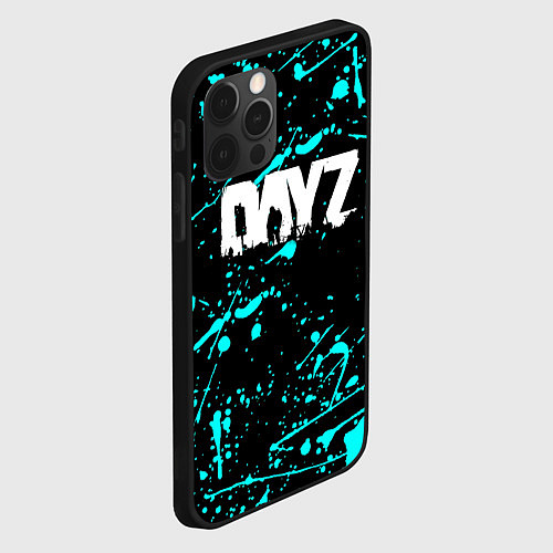 Чехол iPhone 12 Pro Max Dayz голубые краски / 3D-Черный – фото 2