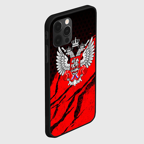 Чехол iPhone 12 Pro Max Федерация бокса России - красный / 3D-Черный – фото 2