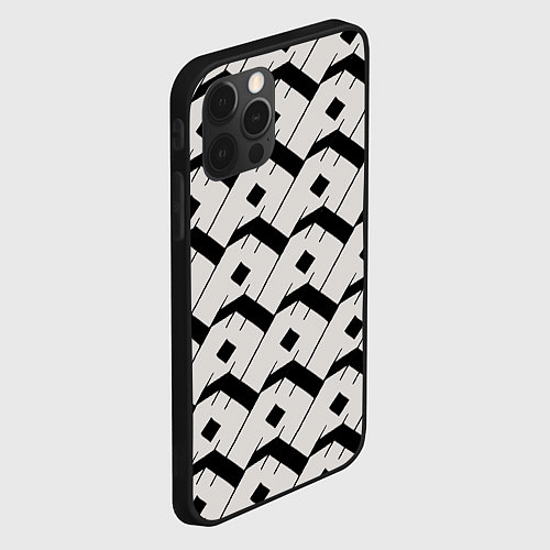 Чехол iPhone 12 Pro Max Три буквы: чёрные / 3D-Черный – фото 2