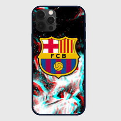Чехол для iPhone 12 Pro Max Barcelona огонь глитч, цвет: 3D-черный