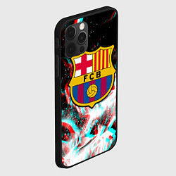 Чехол для iPhone 12 Pro Max Barcelona огонь глитч, цвет: 3D-черный — фото 2