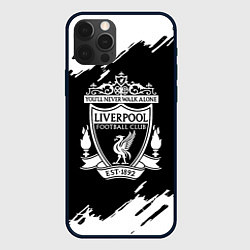 Чехол для iPhone 12 Pro Max Liverpool белые краски штрихи, цвет: 3D-черный