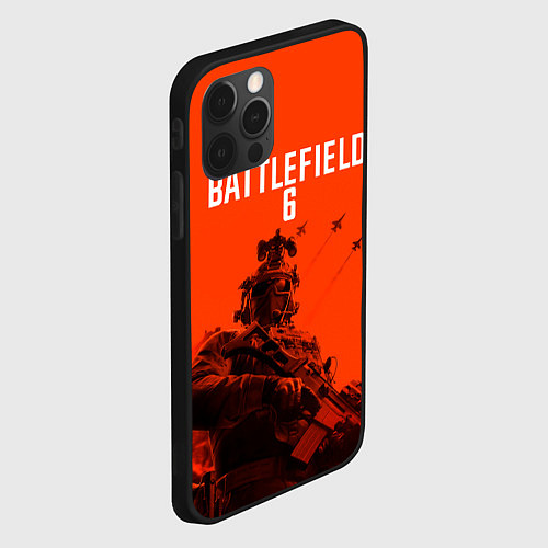 Чехол iPhone 12 Pro Max Солдат и самолеты Battlefield 6 / 3D-Черный – фото 2
