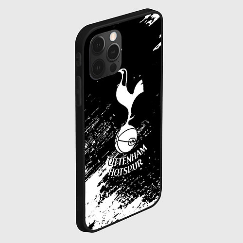 Чехол iPhone 12 Pro Max Тоттенхэм белые брызги красок / 3D-Черный – фото 2