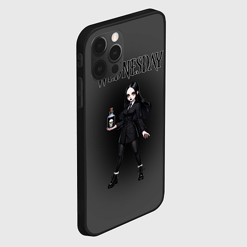 Чехол iPhone 12 Pro Max Уэнсдей в стиле аниме / 3D-Черный – фото 2