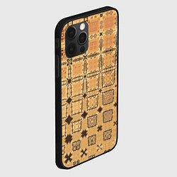 Чехол для iPhone 12 Pro Max Абстрактный узор кремово-песочный, цвет: 3D-черный — фото 2