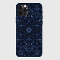 Чехол для iPhone 12 Pro Max Синий блеск-абстрактный узор, цвет: 3D-черный