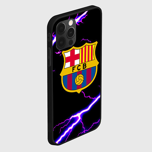 Чехол iPhone 12 Pro Max Barcelona neon storm / 3D-Черный – фото 2