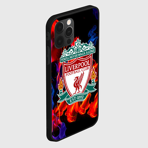 Чехол iPhone 12 Pro Max Liverpool огненный стиль текстура / 3D-Черный – фото 2