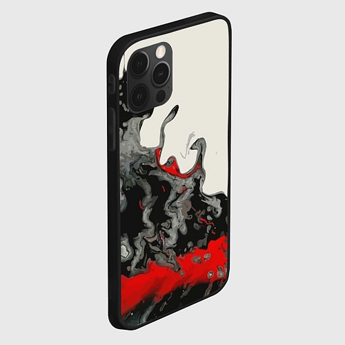 Чехол iPhone 12 Pro Max Разводы краски / 3D-Черный – фото 2