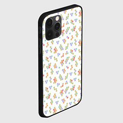 Чехол для iPhone 12 Pro Max Детали мозаики на белом, цвет: 3D-черный — фото 2
