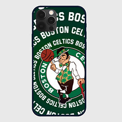 Чехол для iPhone 12 Pro Max Бостон Селтикс логотип и надписи, цвет: 3D-черный