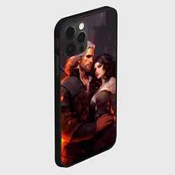 Чехол для iPhone 12 Pro Max Йеннифэр и Ведьмак среди огня, цвет: 3D-черный — фото 2