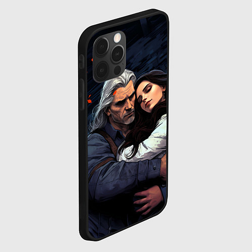 Чехол iPhone 12 Pro Max Йеннифэр и Геральт / 3D-Черный – фото 2