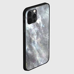 Чехол для iPhone 12 Pro Max Абстракция - white smoke on gray background, цвет: 3D-черный — фото 2
