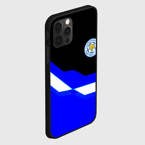 Чехол iPhone 12 Pro Max Лестер Сити спорт геометрия / 3D-Черный – фото 2