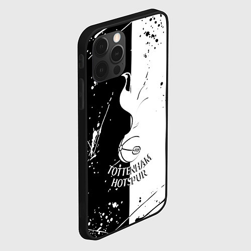 Чехол iPhone 12 Pro Max Тоттенхэм черно белые брызги / 3D-Черный – фото 2