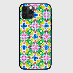 Чехол для iPhone 12 Pro Max Разноцветный абстрактный узор, цвет: 3D-черный