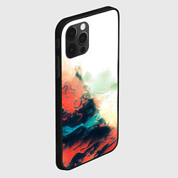 Чехол для iPhone 12 Pro Max Абстракция с плавными формами краски, цвет: 3D-черный — фото 2