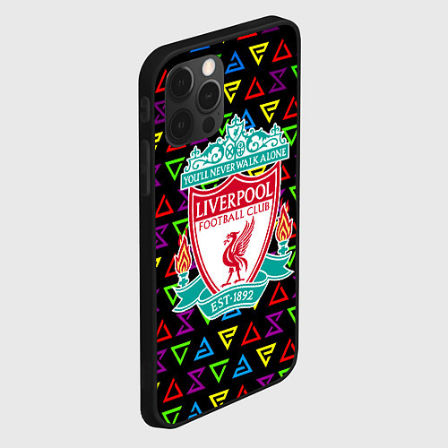 Чехол iPhone 12 Pro Max Liverpool pattern neon / 3D-Черный – фото 2