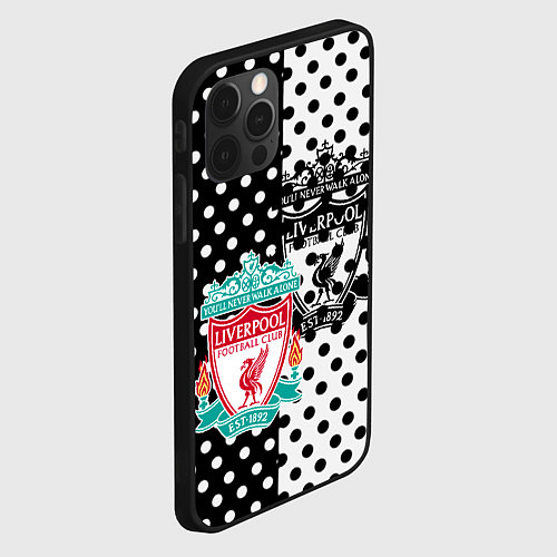 Чехол iPhone 12 Pro Max Liverpool черно белые точки / 3D-Черный – фото 2