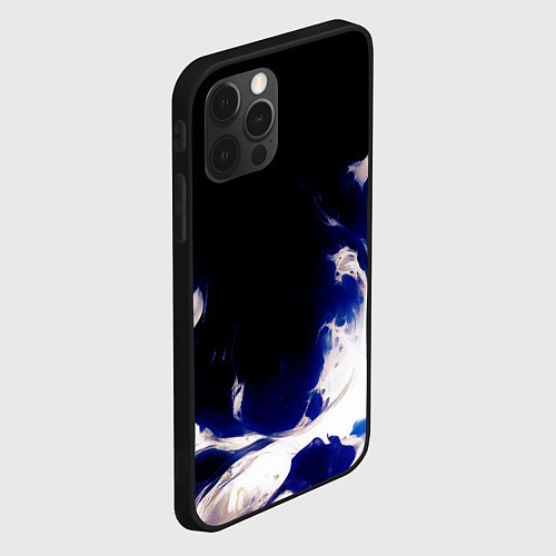 Чехол iPhone 12 Pro Max Синее пламя / 3D-Черный – фото 2