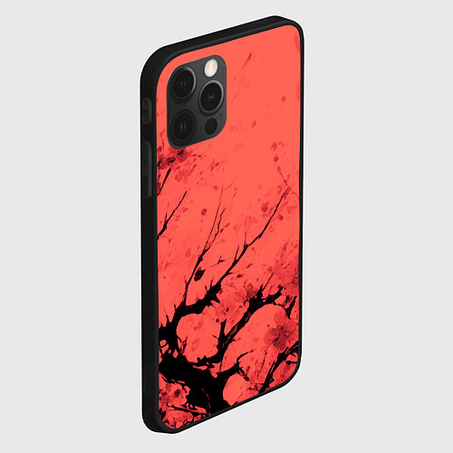 Чехол iPhone 12 Pro Max Чёрное дерево абстракция коралловый / 3D-Черный – фото 2