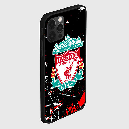 Чехол iPhone 12 Pro Max Liverpool штрихи красок / 3D-Черный – фото 2