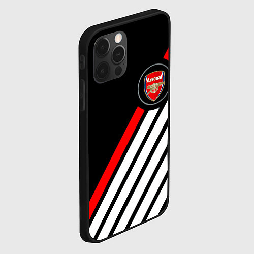 Чехол iPhone 12 Pro Max Арсенал геометрия полосы / 3D-Черный – фото 2