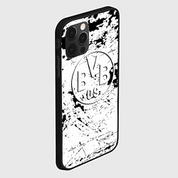 Чехол для iPhone 12 Pro Max Borussia черно белые краски, цвет: 3D-черный — фото 2