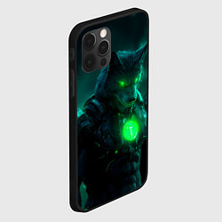 Чехол для iPhone 12 Pro Max Кибер-волк, цвет: 3D-черный — фото 2