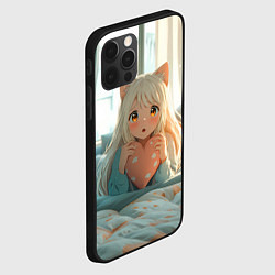 Чехол для iPhone 12 Pro Max Аниме девушка в кровати с сердцем, цвет: 3D-черный — фото 2